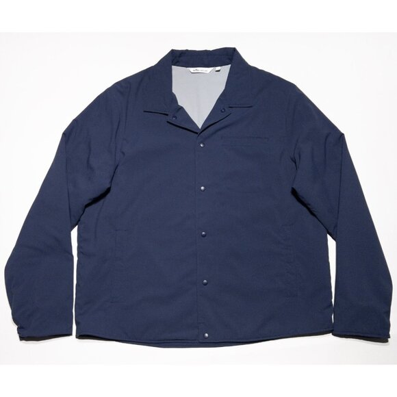 Peter Millar Spring Soft Jacket Men's XL Snap Navy Blue Collared Crown Sport